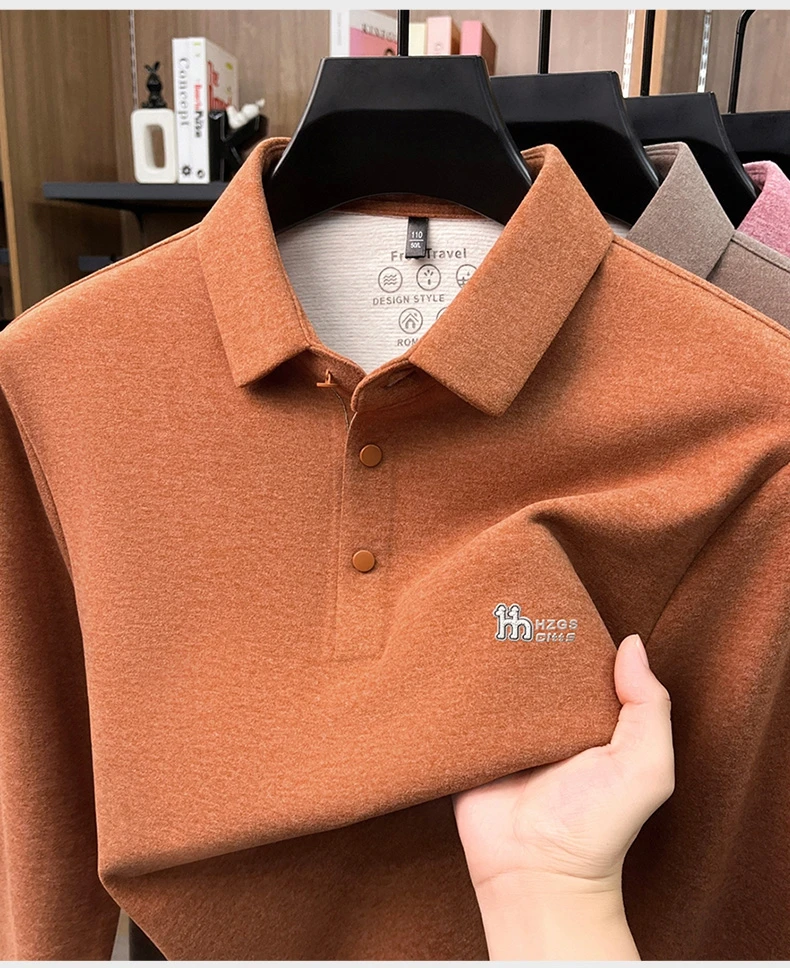Marke Mode Buchstaben Muster Langärmel Polo-Shirt Herren Luxus Herbst Neues Leicht Komfort Geschäftsbereich Freizeit Flip-Kragen T-Shirt – Detail 16