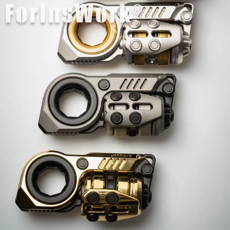 正規品C.D EER 玄影（げんえい）チタン製 金メッキ　フィジェットトイ シニアン チタン鋼 金メッキ プッシュスライダー EDC フィジェットトイ