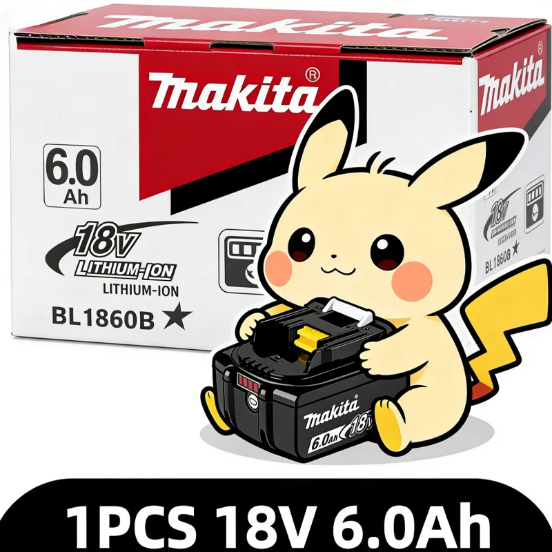 

Makita 18V 6.0Ah Rechargeable Lithium Battery with LED Indicator High Capacity for Makita Cordles Power Tool Battery