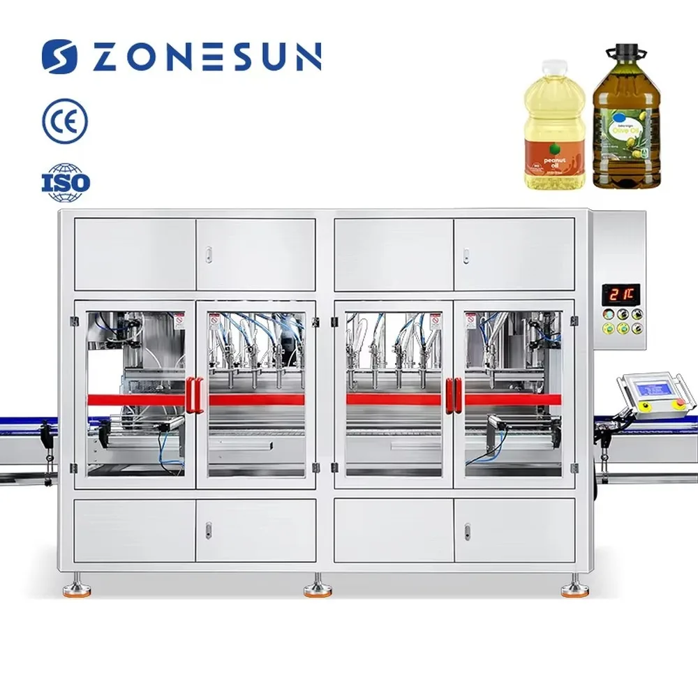 ZONESUN ZS-MPO12 Automatic 12 Heads Vertical High Speed Bottle Cooking Edible Oil Filling Machine for Efficient