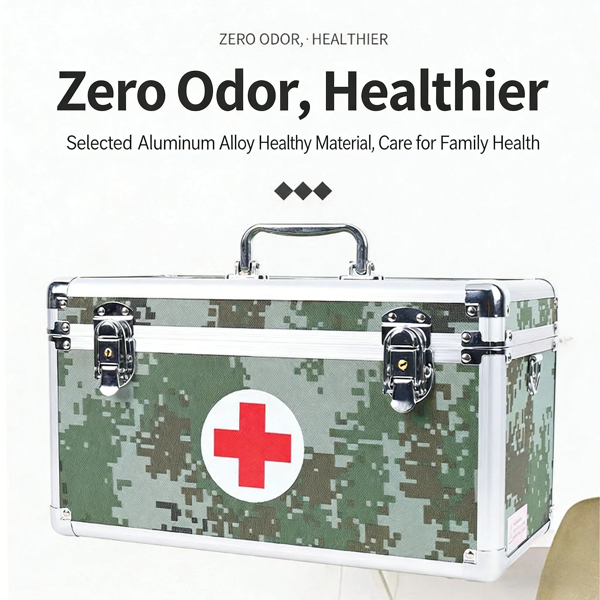 Camo Medicine Storage Box Portable Large Capacity First Aid Kit Medicine Container Emergency Pharmacy Box with Shoulder Strap