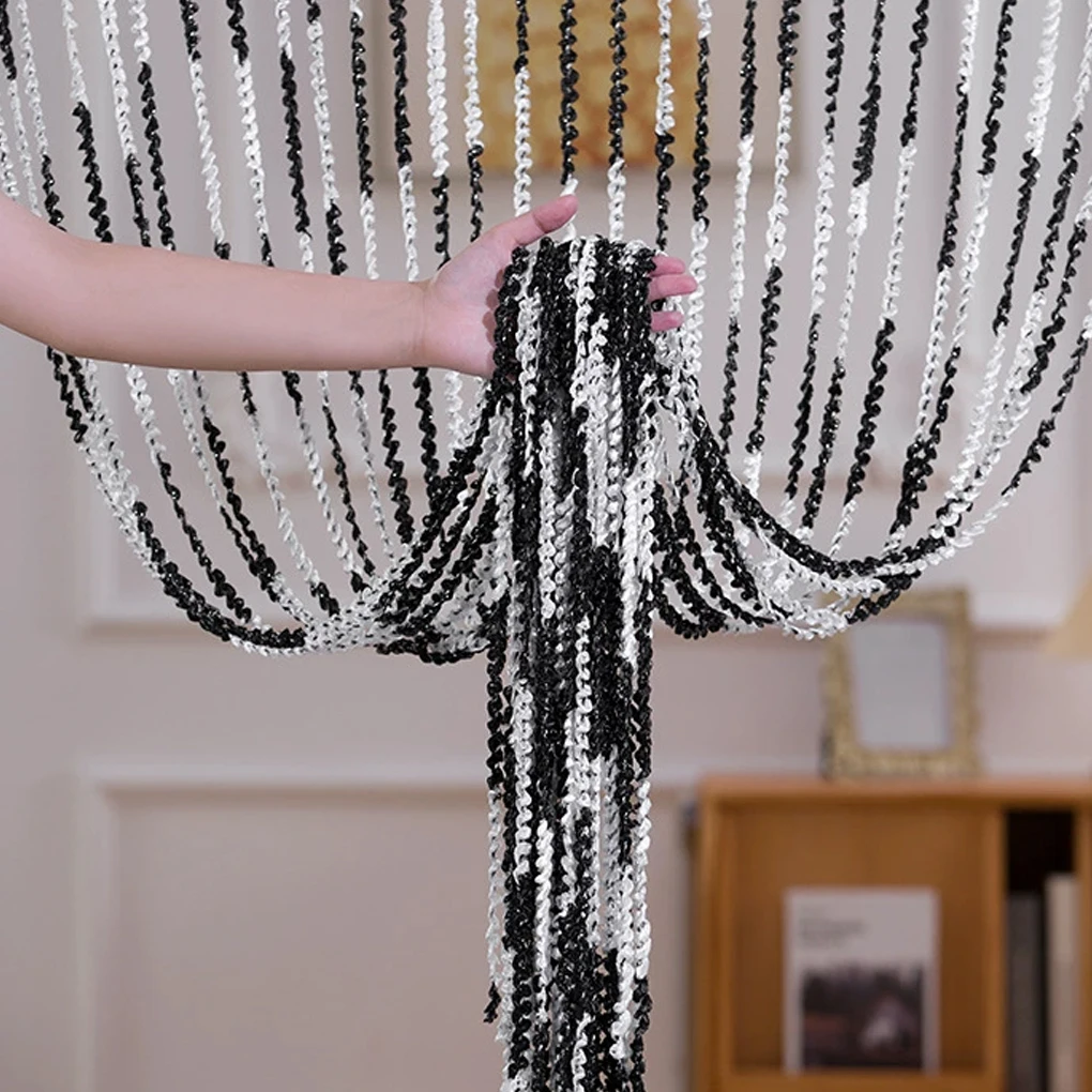 Metal Chain Door Curtains Fly Screen Beaded Door Curtain For Rustic Room Decor Handmade Bamboo greener