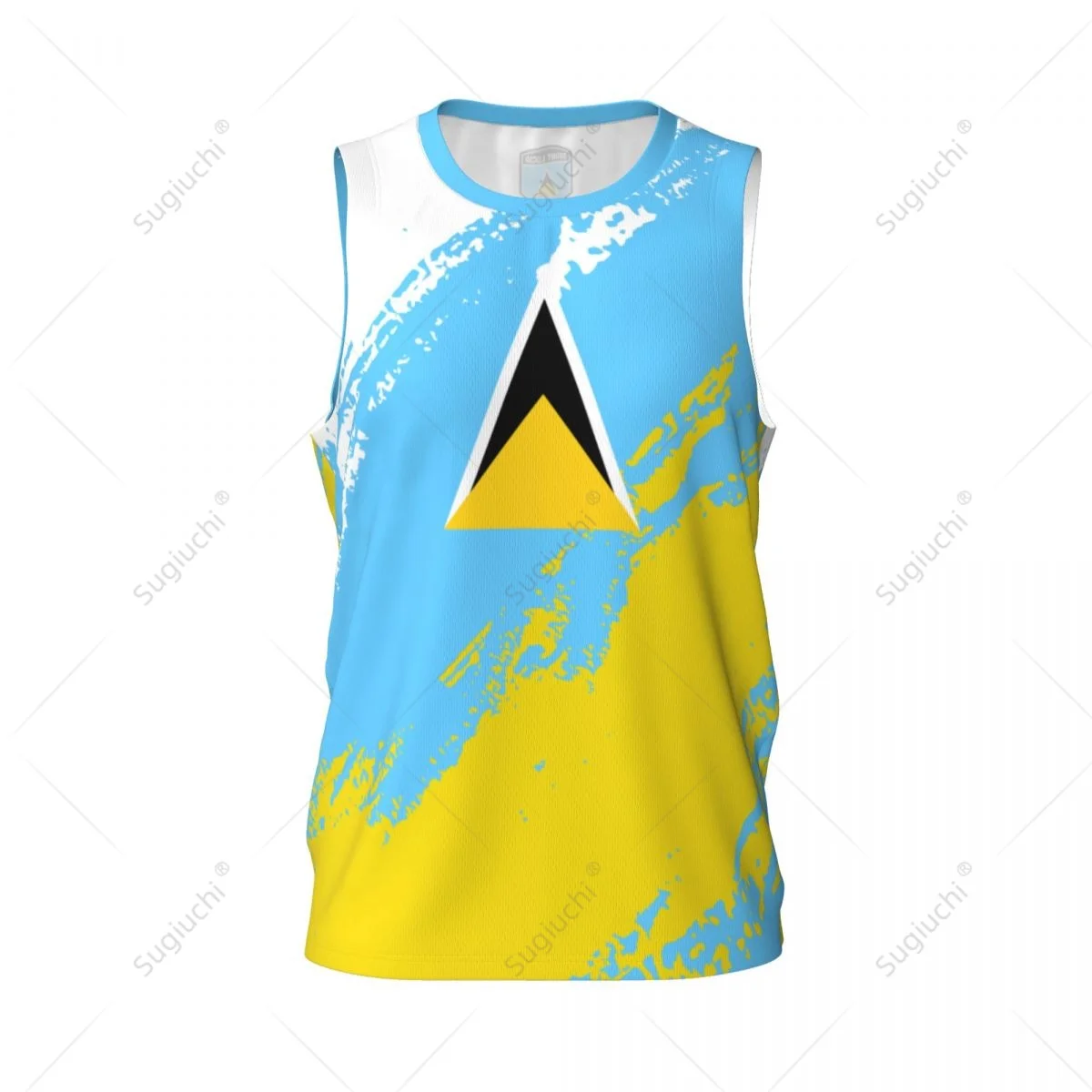 Men Basketball Sports Saint Lucia Flag Running Fitness Multifunction Jersey Sleeveless shirt Custom Name Nunber Exclusive