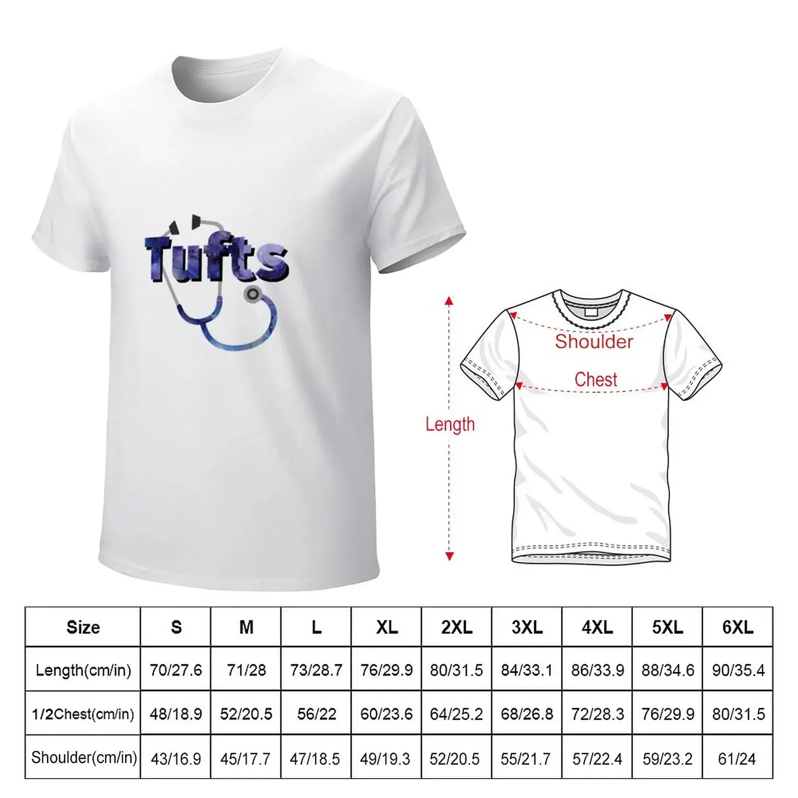 Tufts Stethoscope T-Shirt blanks customs design your own Short sleeve tee fruit of the loom mens t shirts