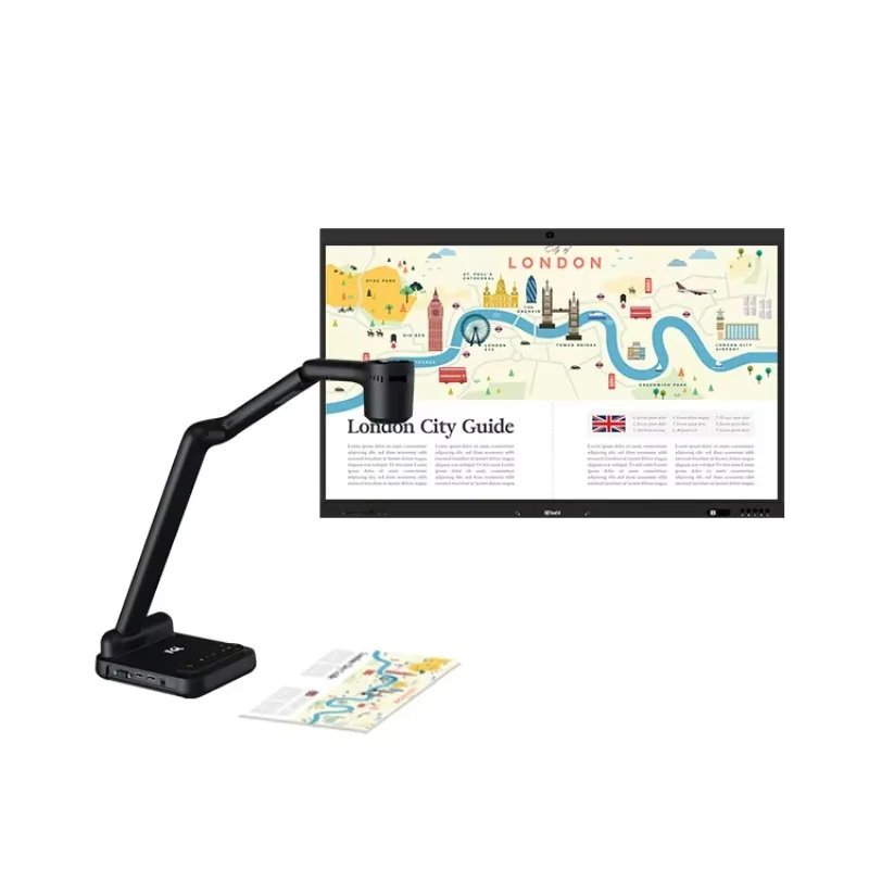 8MP Full HD Portable Document Camera Visual Presenter, High Speed A4 Flatbed Document Scanner for Office Teaching