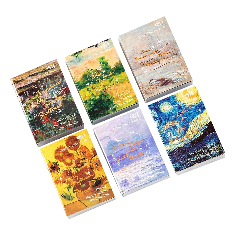 50 pcs/Oil Painting art Stationery stickers book Aestheti Scrapbooking Journaling Vintage Stationery aesthetic Stickers