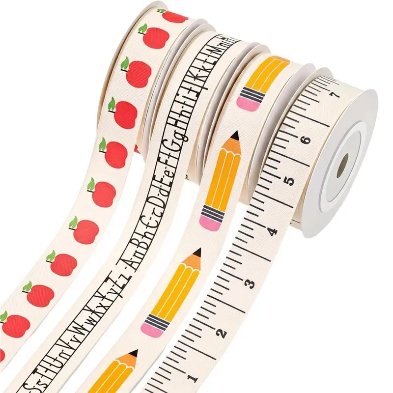ABKY-School Ribbon Back To School Ribbon 20 Yards 5/8 Inch For Wrapping Gift Welcome School Party Decor Teacher Appreciation Gif