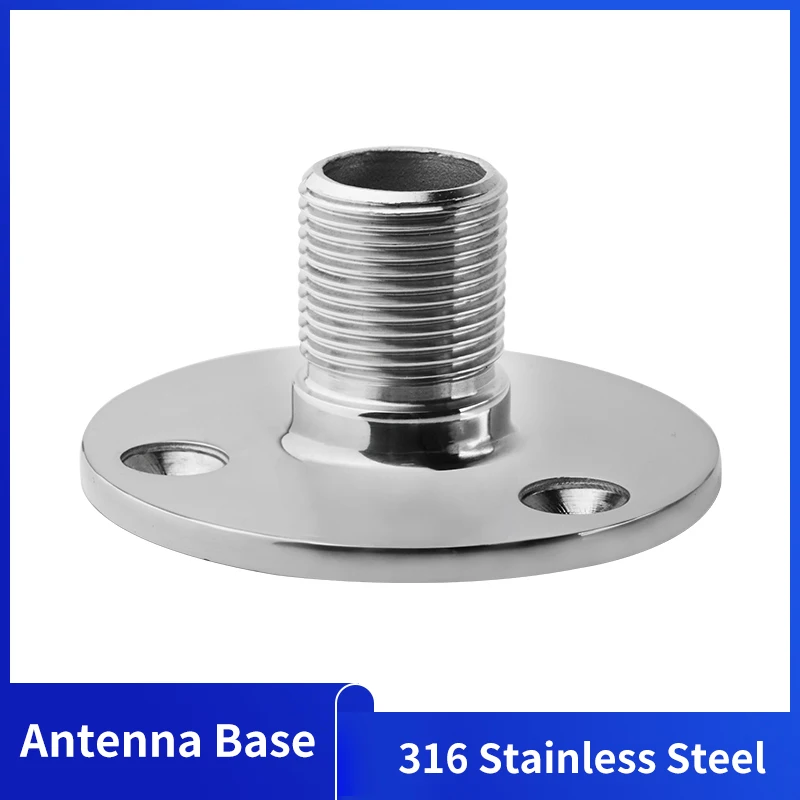 Alastin Marine Antenna Base Mount 316 Stainless Steel Male Thread Antenna Base Boat Accessories