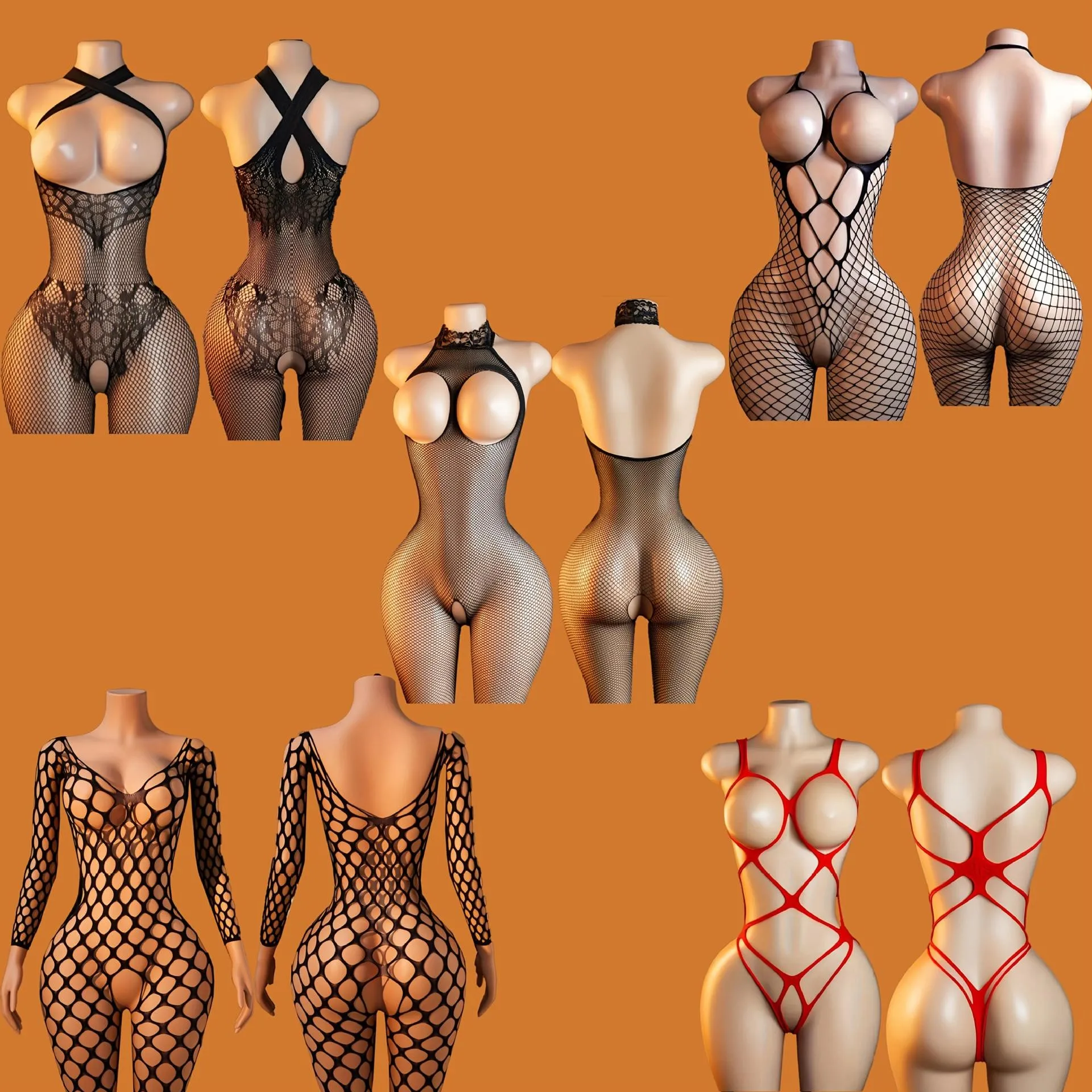Women's Porn  Underwear  Lingеrie Mesh Crotchless Bodystocking Bodysuit Full Body Stockings Open Bra  Lingerie