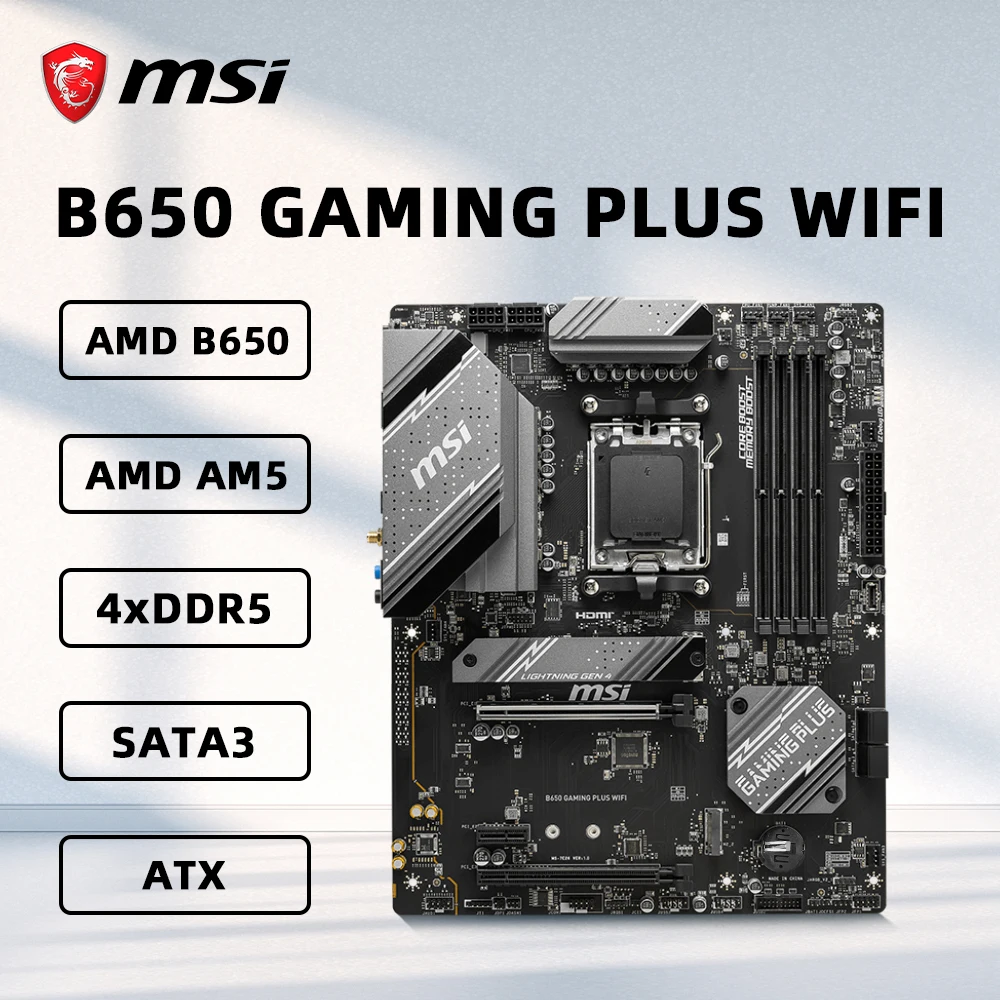 MSI B650 GAMING PLUS WIFI Motherboard Supports Socket AM5 Ryzen 9 7950X3D R 7 7800X3D R5 7600 CPU AMD B650 4xDDR5 3xM.2 ATX