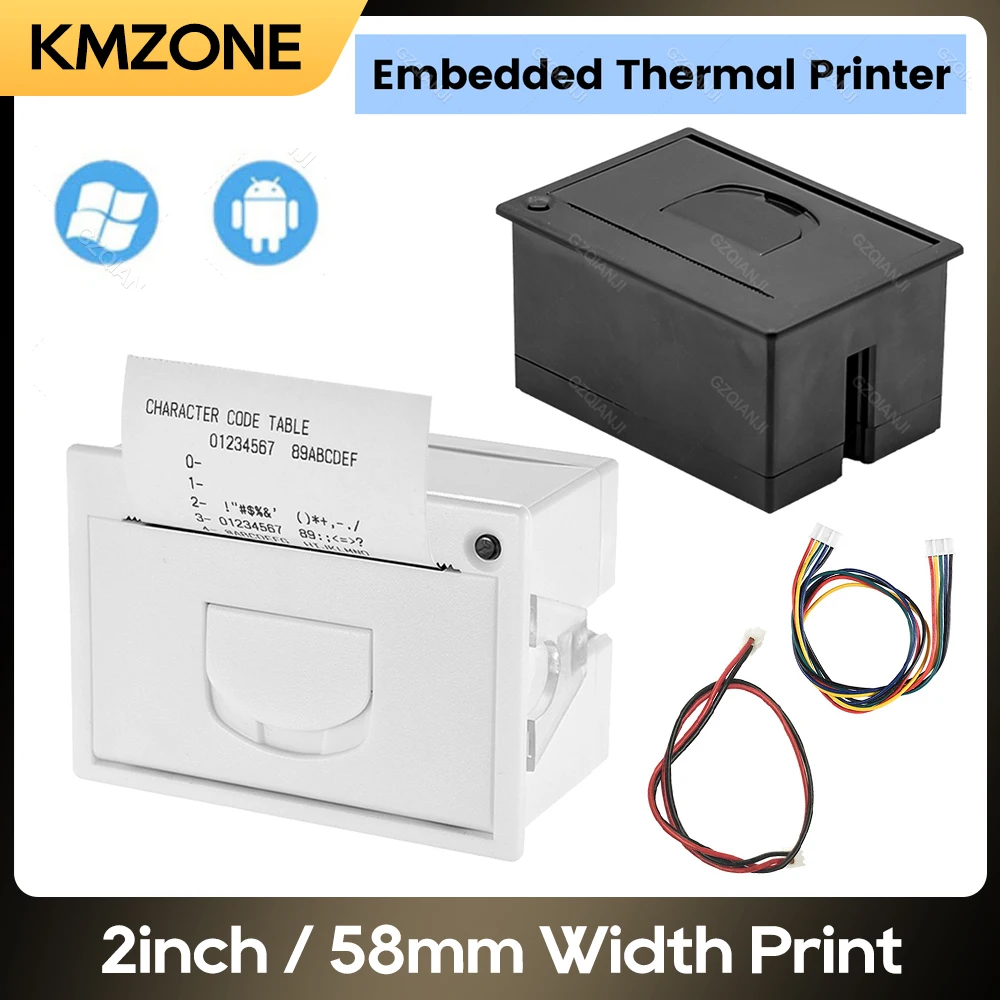 Mini 2 Inch 58mm Panel Embedded Thermal Printer RS232 / TTL USB Interface for Receipt Bill Ticket Printing ESC POS Android