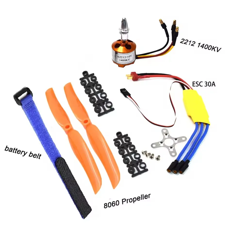 A2212 2212 1400KV Brushless Motor 30A ESC SG90 9G Micro Servo 8060 Propeller for RC Fixed Wing Plane Helicopter