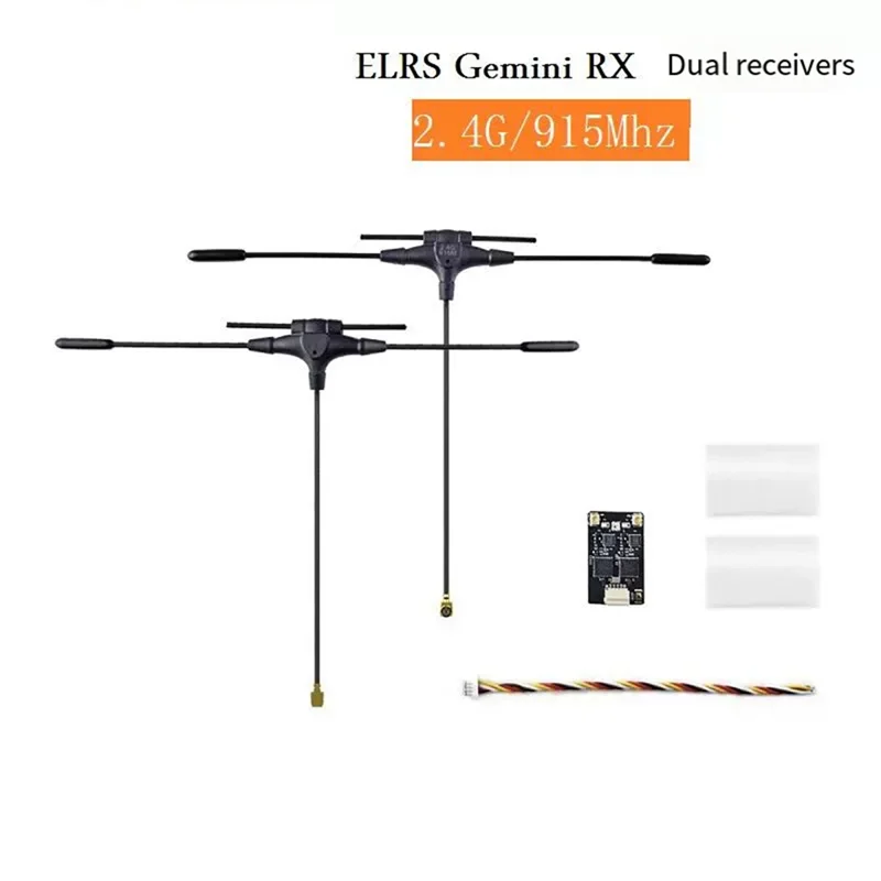 【Exclusive!】Gemini 2.4G/915Mhz Dual ELRS 100Mw -1 Connector Diversity Receiver For FPV RC Long Range Drone Quadcopter