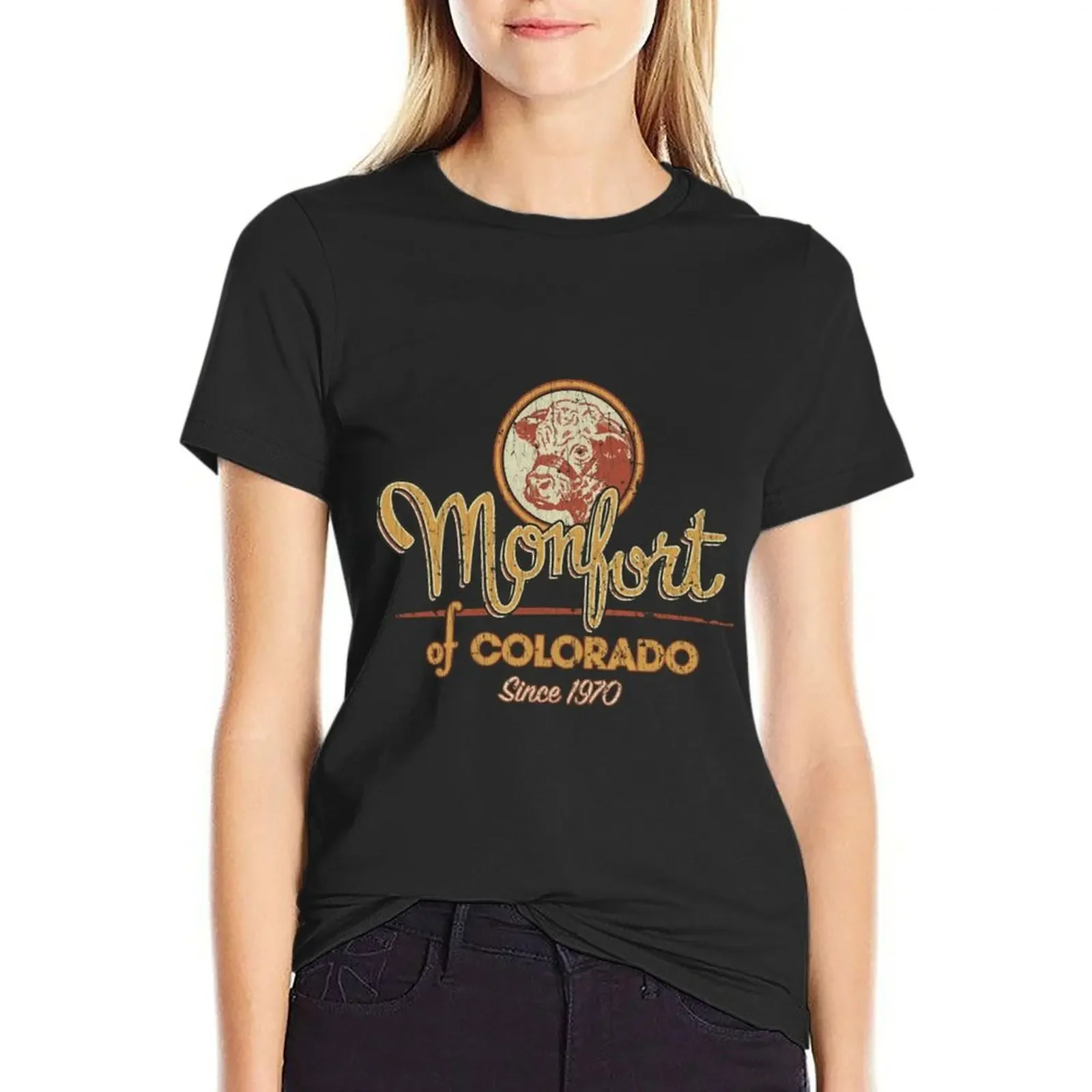 Monfort of Colorado Trucking 1970 T-Shirt summer clothes summer tops white t-shirts for Women