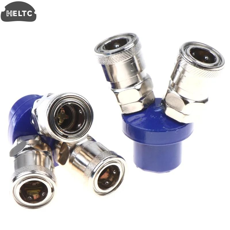 1PCS Pneumatic Quick Connect Coupler With 2/3 Way Splitter Rust Resistant Metal For Air Compressor Workshop Garage Repair Work