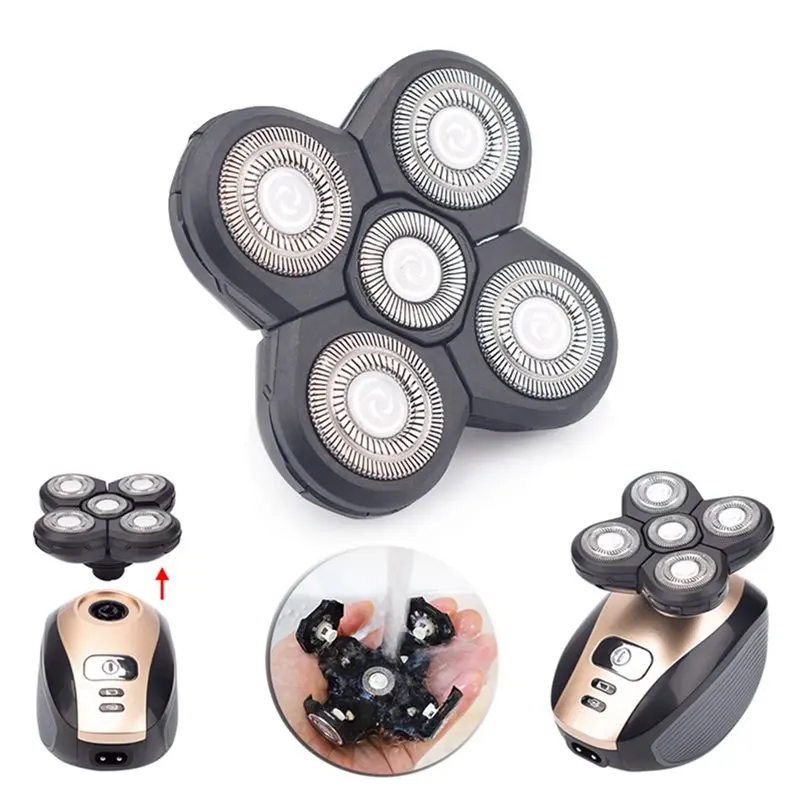 b02c-6個入り-交換用シェーバーヘッド-電気シェーバー用-5枚刃-フローティングヘッド-防水-ステンレススチール製刃