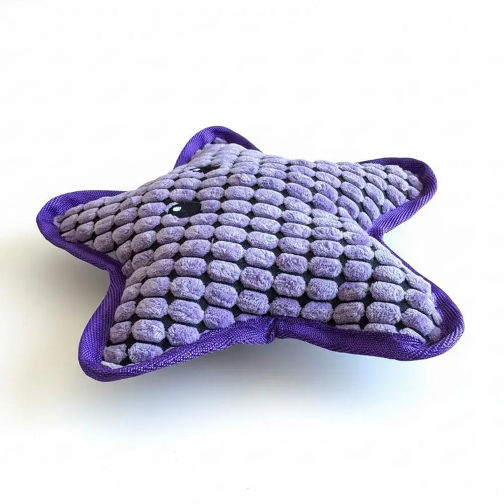 

Bite-resistant Dog Toy Purple Starfish Plush Dog Chew Toy Squeaky Pet Toy Bite Resistant Teething Chew for Stress Relief Boredom