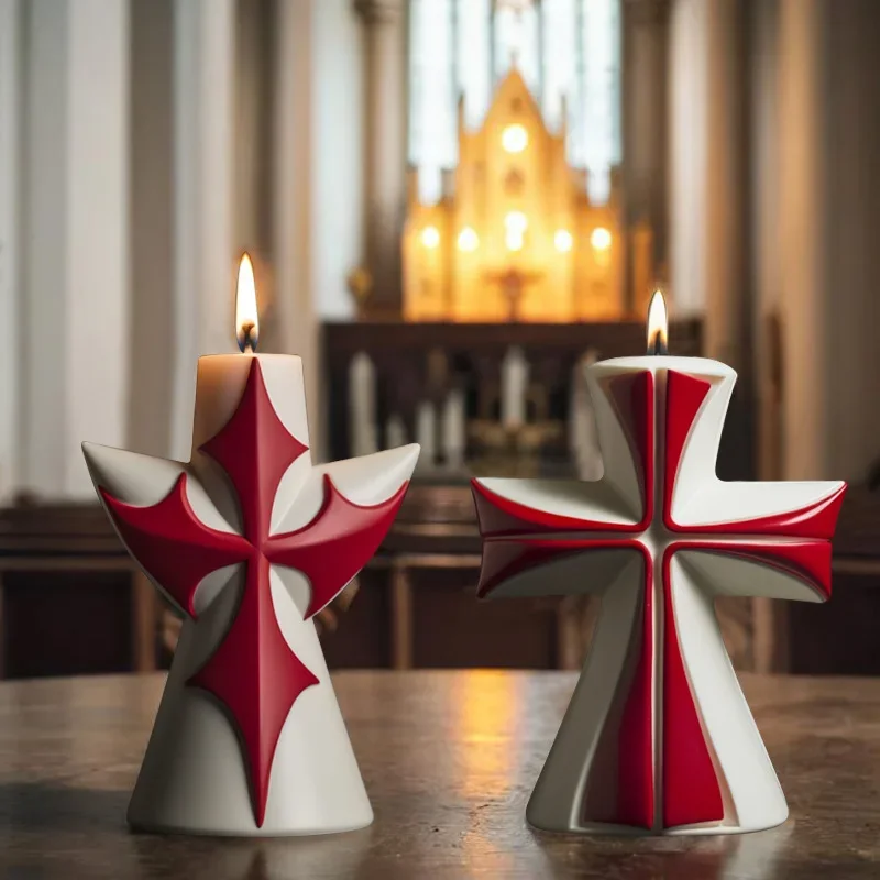 

Cross Column Aromatherapy Candle Silicone Mold DIY Gypsum Epoxy Resin Handmade Soap Mould Easter Gift Home Decor