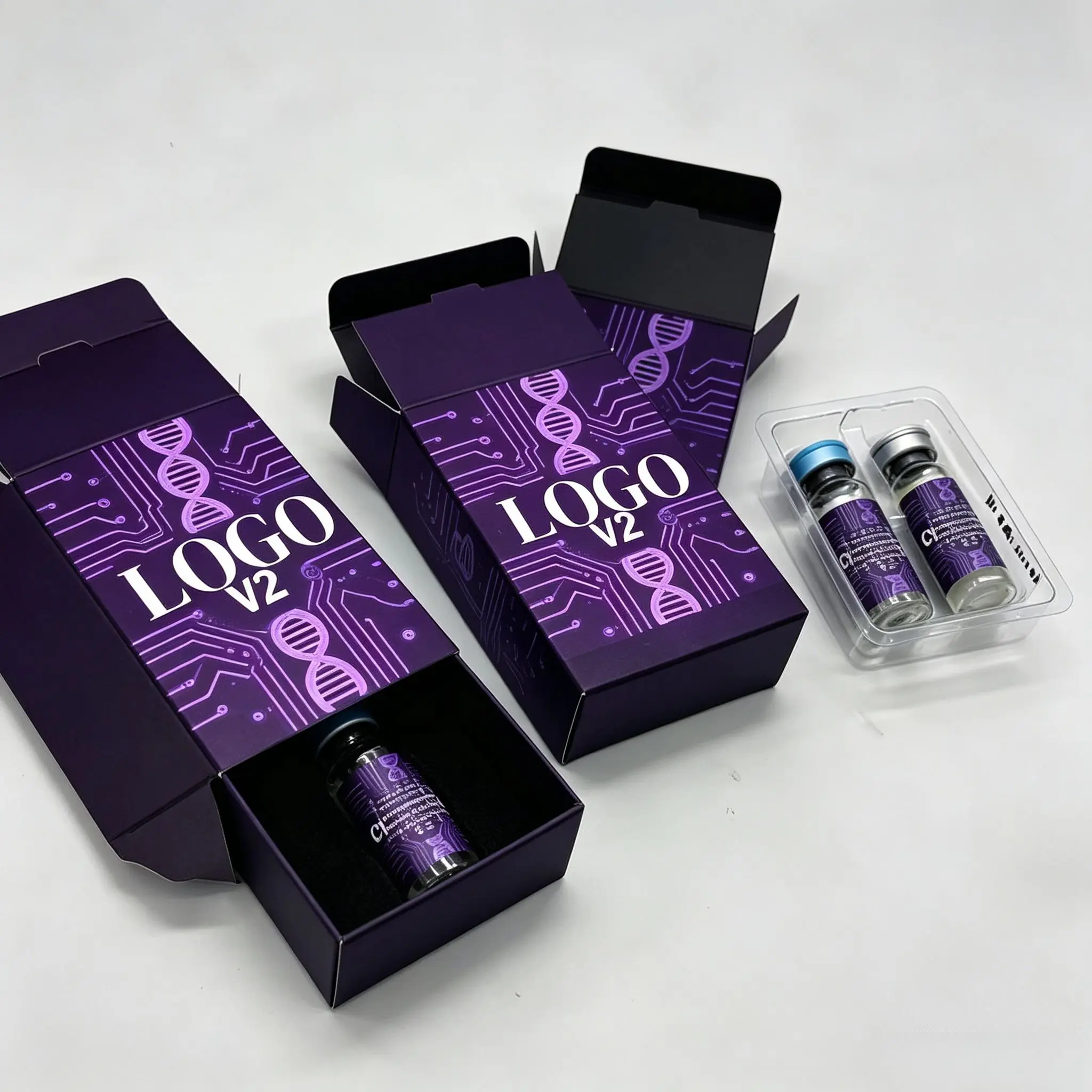Custom Produced Peptide Powder Bottle Labels & Custom Packaging Boxes for 3ml-10ml Health Beauty Vials view 6