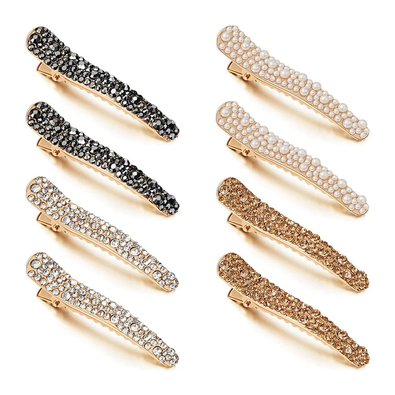 

8Pcs Rhinestone Alligator Hair Clips Duckbill Hairpins Hair Barrettes For Women Girls Hair Styling Tools Replacement Accessories