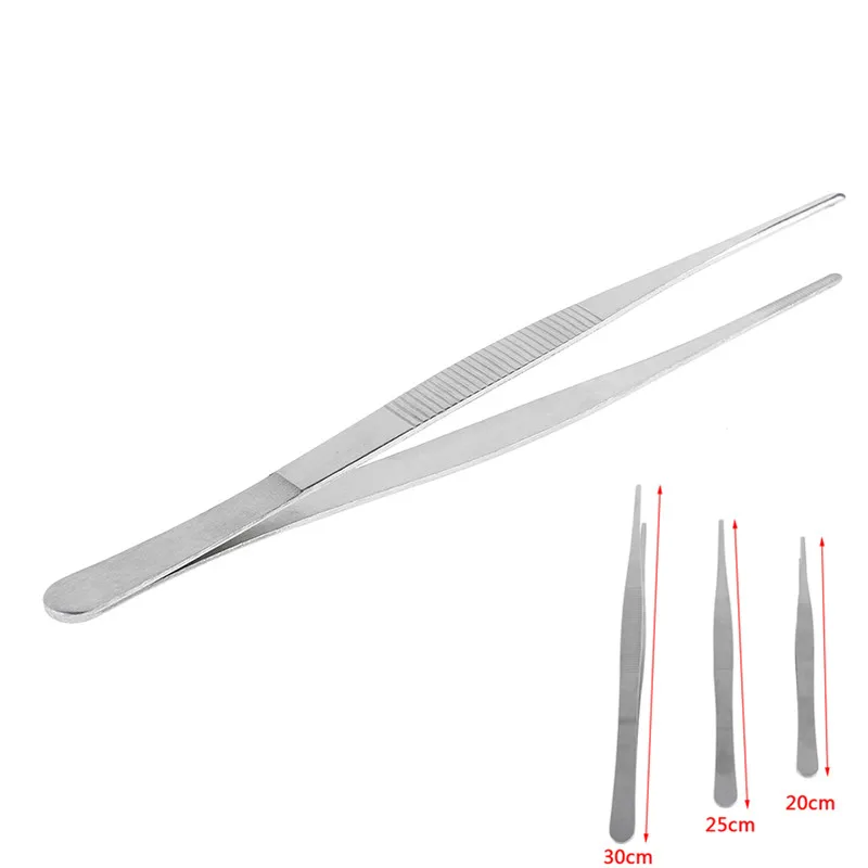 Stainless Steel Medical Dental Precision Long Straight Forceps Tweezers Gardening Succulent Plants Clip DIY Plier Tool