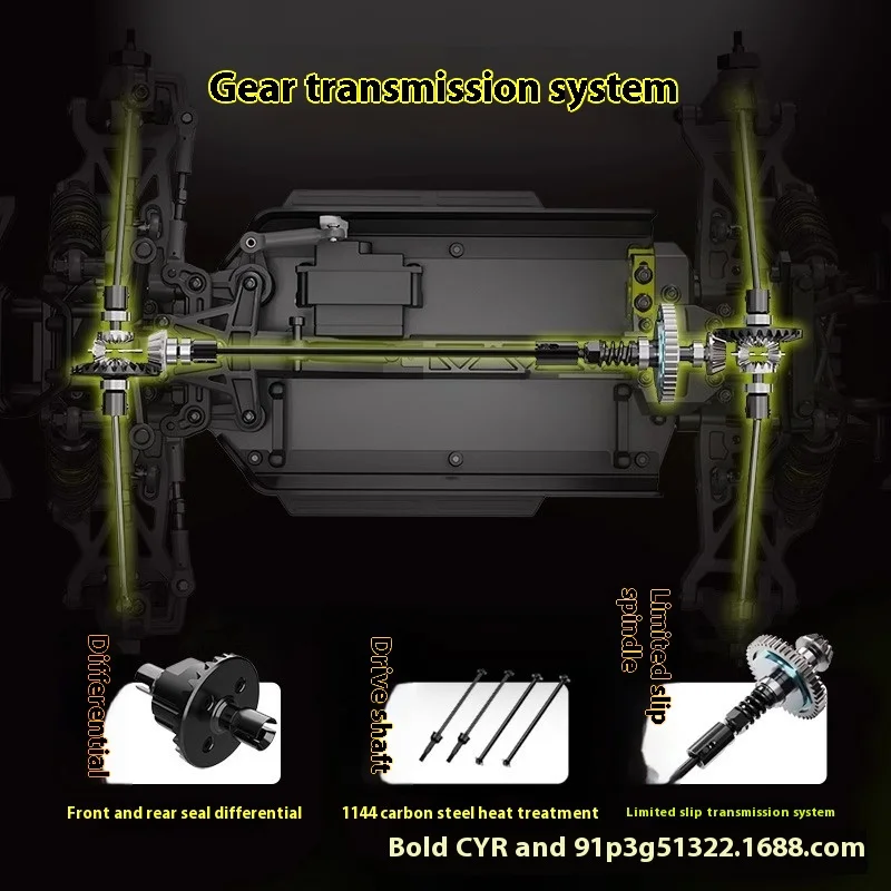 Véhicule télécommandé Gladiator, moteur sans balais 2845, ultra grande vitesse, véhicule tout-terrain 4 roues motrices, 3600kv, 1:14 rc