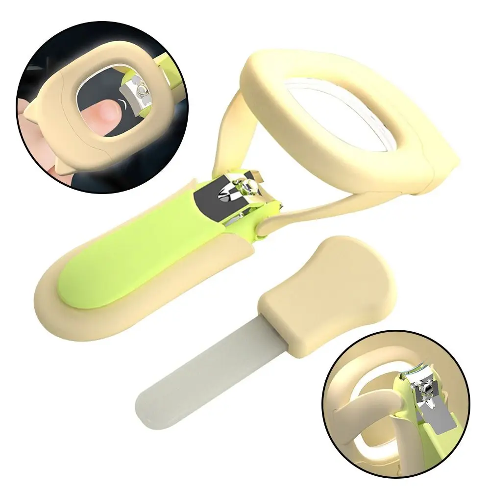 With LED Light Nail Clippers Anti-splash Design Ergonomic Nail Trimmer Nail Care Safe Secure Magnifying Glass Nail Clipper