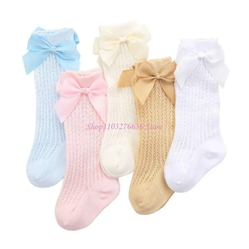 

R6FD Delicate Baby Girls Knee High Mesh Socks Breathable Infants Toddlers 4 Options for 0-24 Months Infants Toddlers Princess