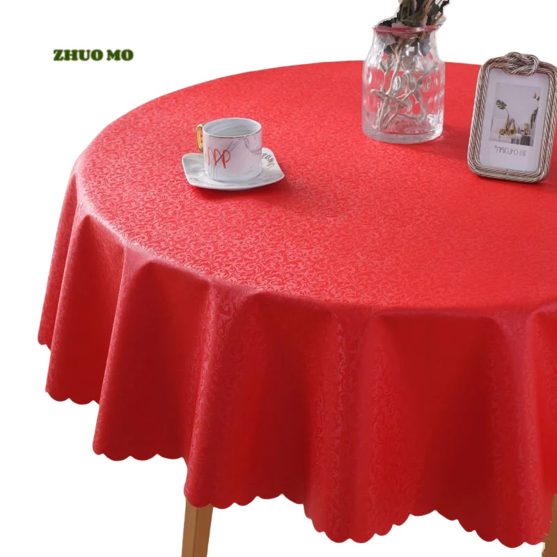 Printing Waterproof round table cloth, oil resistant, home restaurant, hotel kitchen customized 160 180 200 cm round tablecloth