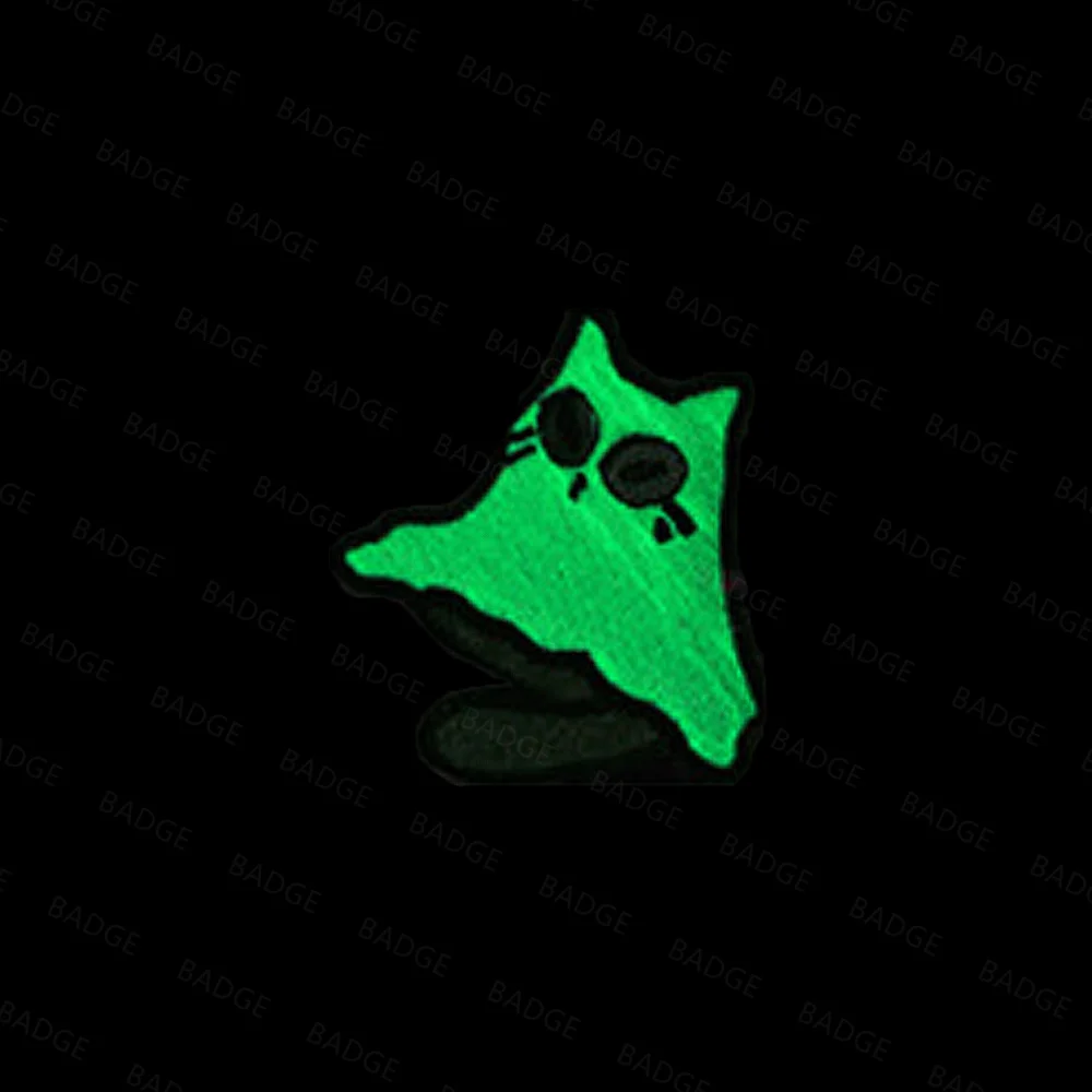 Cat Eye Patches Luminous Devil\'s Face Tactical Combat Badge Reflective Cat Emblem Tags Backpacks, Clothing, Hat Decorations