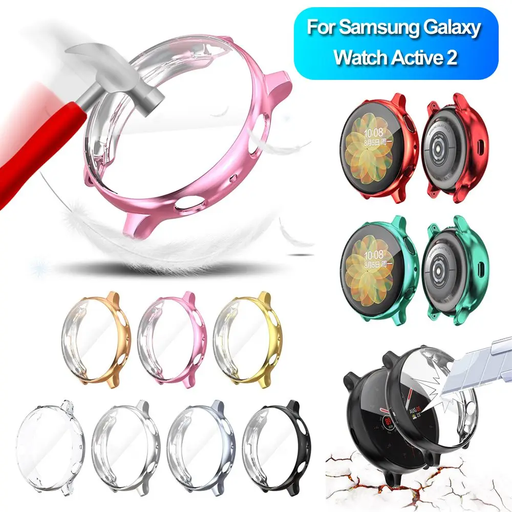 Ultra Dunne 40Mm 44Mm Zachte TPU Horloge Case Screen Protector Voor Samsung Galaxy Watch Active 2 Galvaniseren