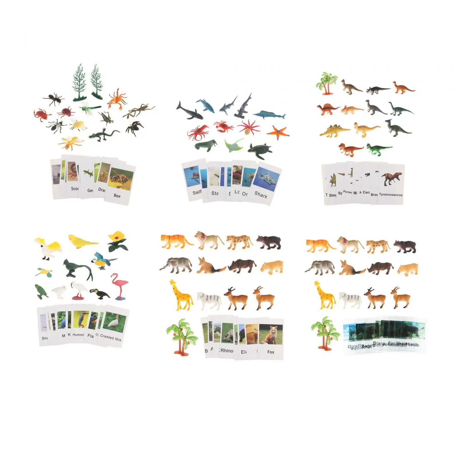 Montessori Animal Figures with Flash Cards Montessori Materials for Teaching Aid Homeschool Science Cognitive Holiday Present view 5
