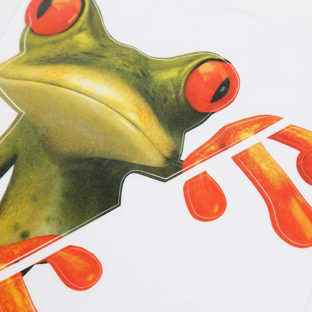 귀여운 기타 수하물 스케이트보드 스티커, 3D 재미있는 녹색 거짓말 개구리 벽 트럭 창 데칼 스티커