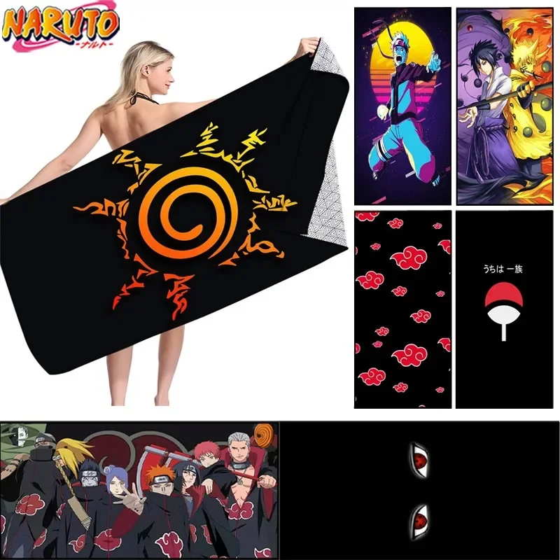 Anime Naruto Bath Towel Akatsuki Swimming Beach Towel for Man Children Bathroom Absorbent Comfortable Long Towels 60x120CM Gifts