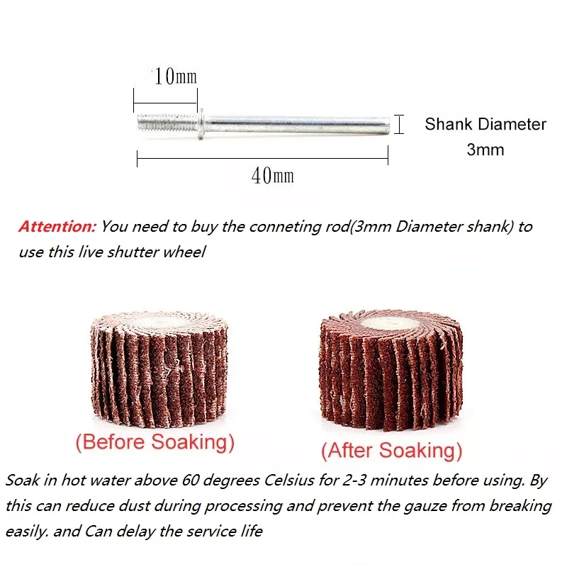 

10 шт., лепестковое колесо, шлифовальный диск, 3 мм, диаметр хвостовика 10-20 мм, 80 ~ 600 грит, сменная абразивная шлифовальная машина, вращающийся инструмент, мини-дрель Dremel