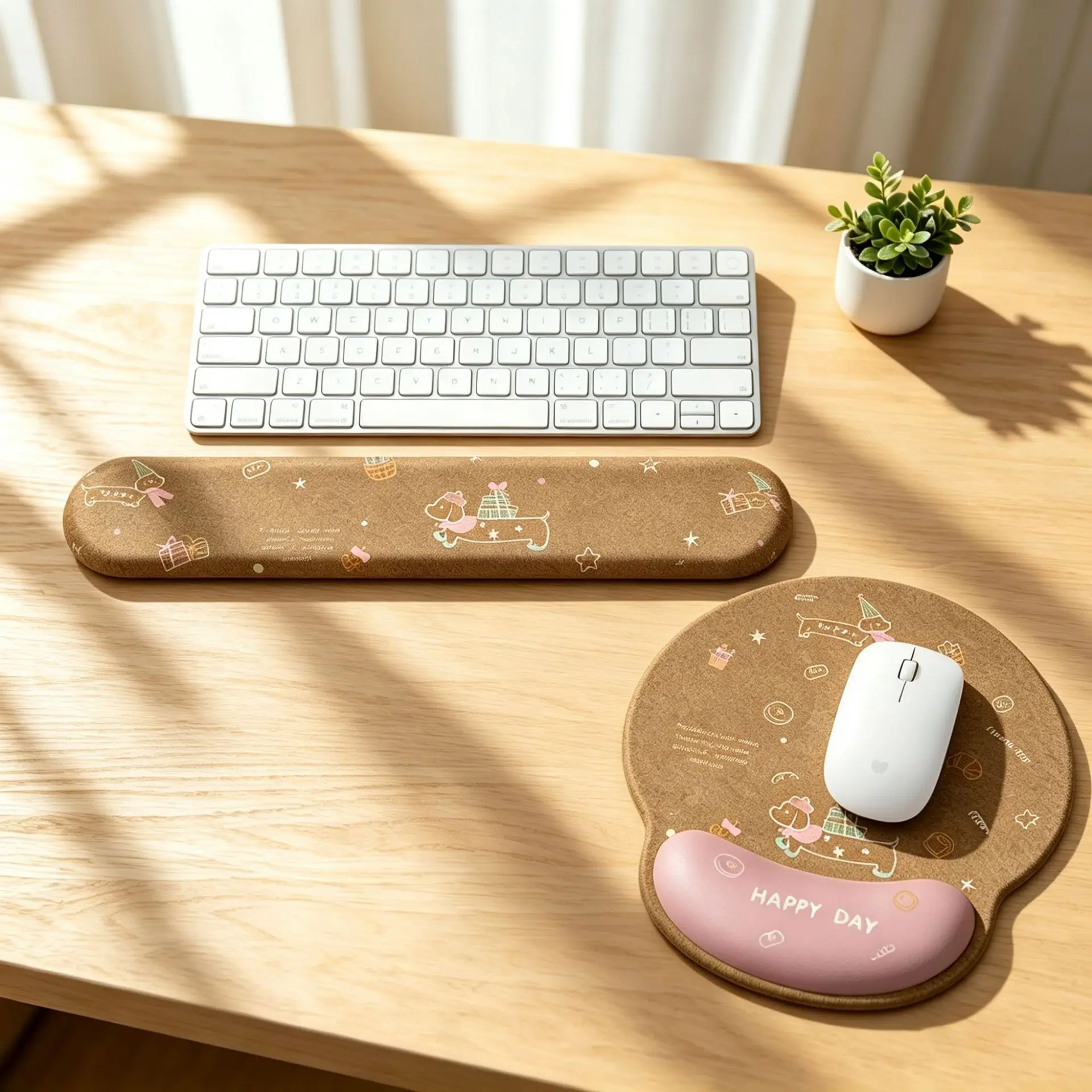 1 Piece Retro Dachshund Dog Wrist Rest Mouse Pad, Wrist Support, Stylish Office Desk Mat for Girls, Computer Keyboard Hand Rest