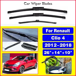 Escobillas de limpiaparabrisas delanteras y traseras para Renault Clio 4, cepillos de parabrisas para ventana de 26 