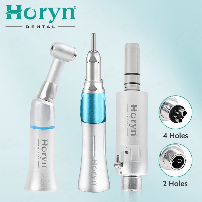 Good Price Portable den tal Push Button Contra Angle/Straight/Air Motor den tal Low Speed Handpiece Kit 2 Holes/4Holes