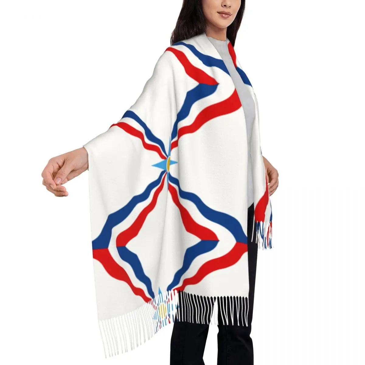 Assyrian Women's Tassel Shawl Scarf Fashion Scarf