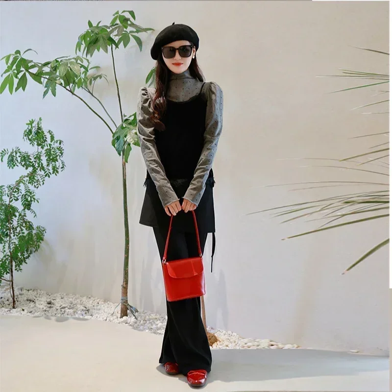 Mom and Baby Girl Elegant Matching Outfit Mother Daughter Equal Clothes Mummy and Me Velvet Vest Long Sleeve Pullover Pants Sets image 4