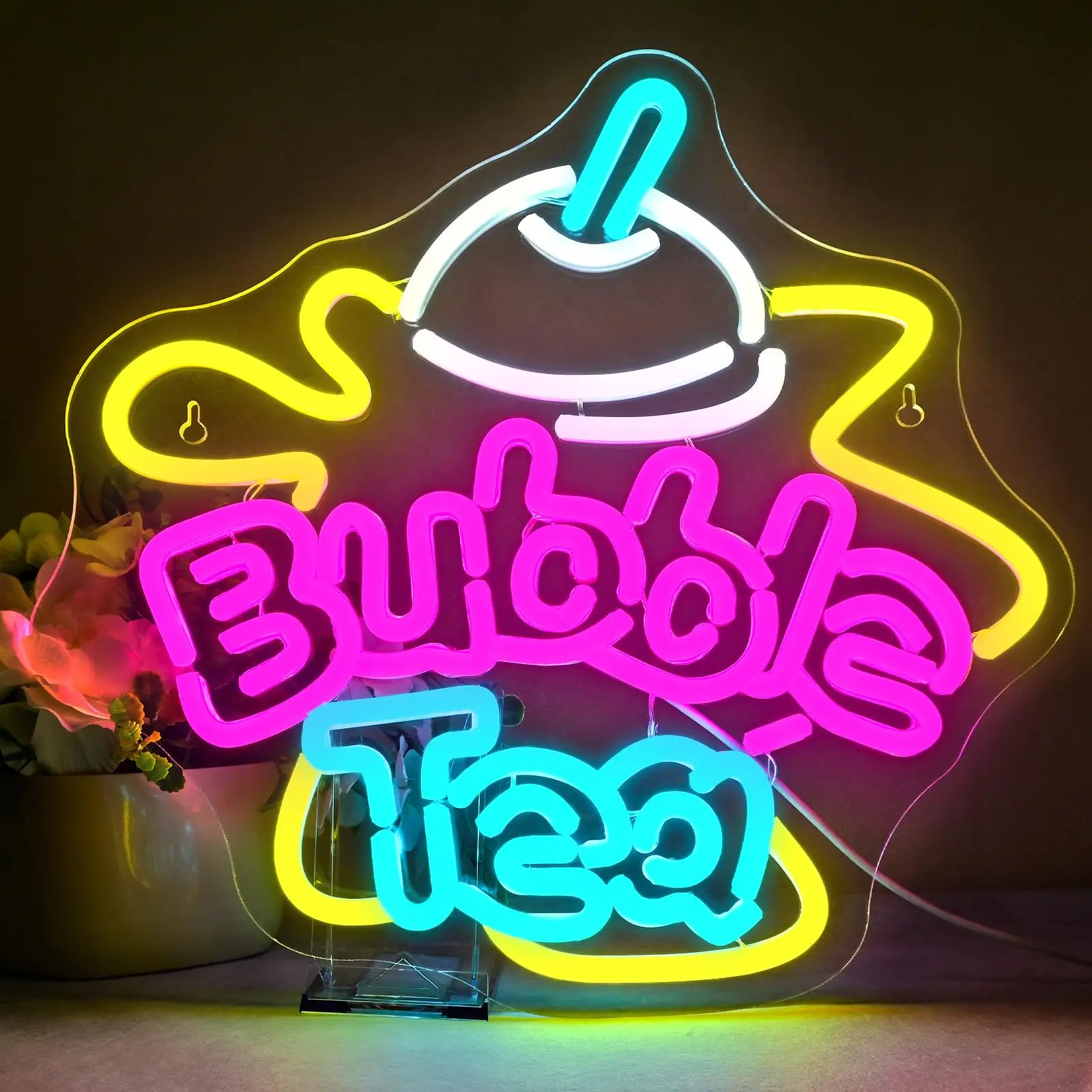 

Неоновый свет Bubble Tea с регулируемой яркостью USB Неоновый свет для домашней вечеринки Подарок Офис Спальня Магазин Bubble Tea Shop Milk Tea Shop Boba Lover