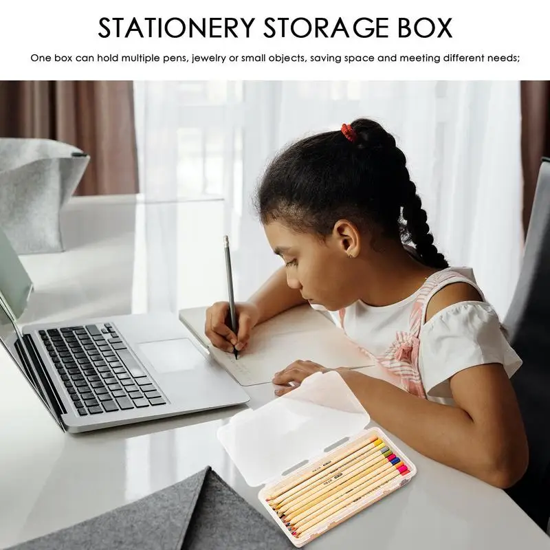크레용 상자 예술 공예품 상자 정리함, 책상 디스펜서, 문구류 연필 홀더 펜용 견고한 정리함