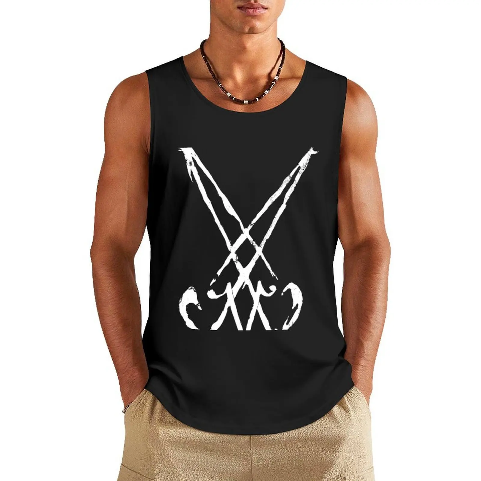 

Sigil of Lucifer Satanic Sigil Key of Hell Pagan Gothic Occult Design Tank Top anime top t shirt vest for men fashion 2025 man