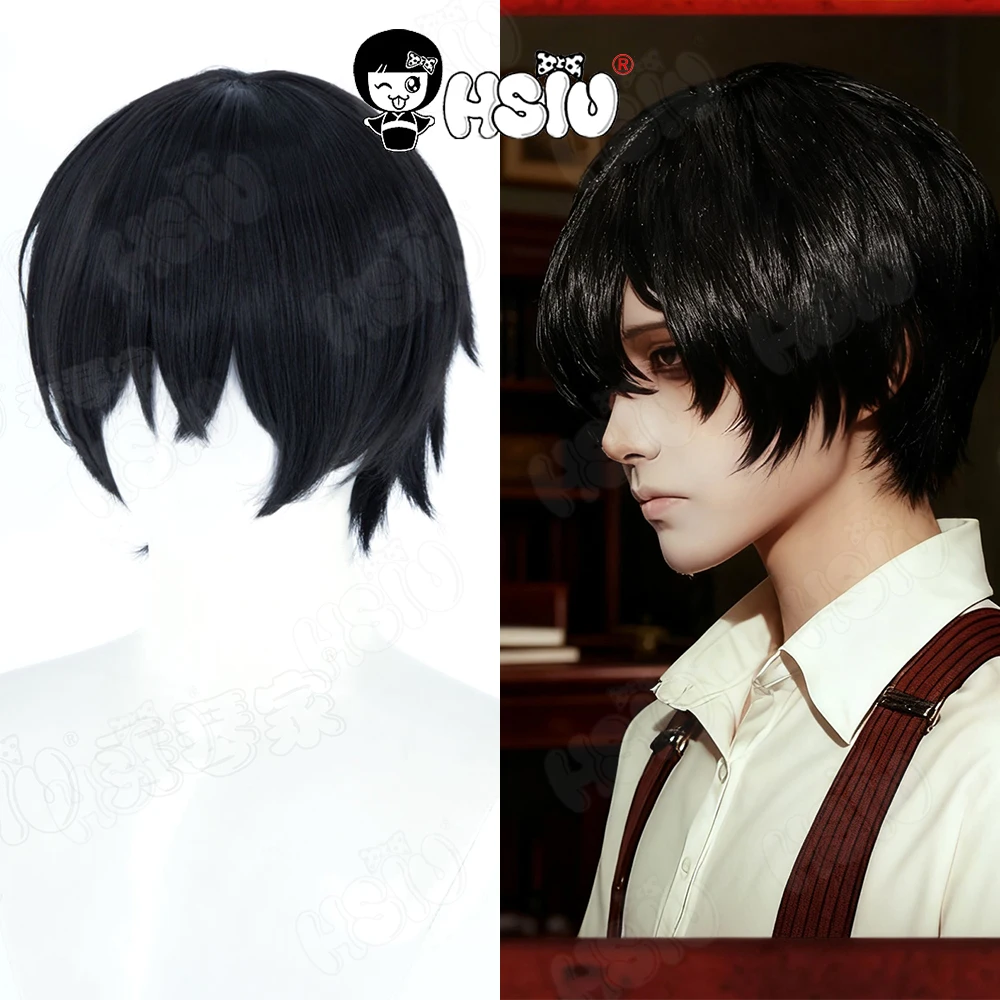 

Yi sang Cosplay Wig HSIU 35CM gray blue short hair Heat Resistant Wigs+Wig cap Game Limbus Company Yi sang Cosplay