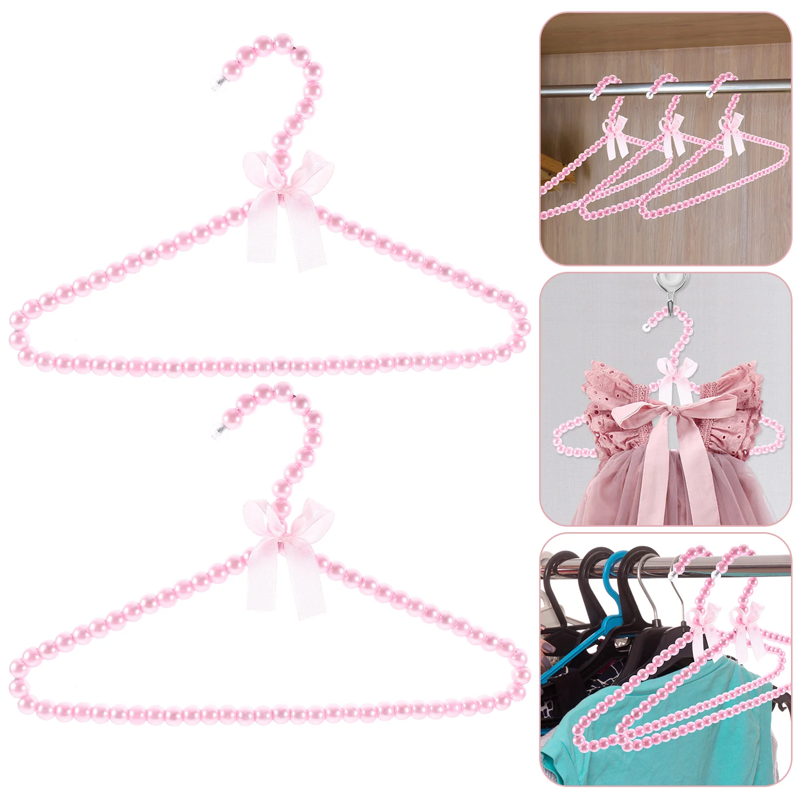 2 Pcs Baby Hangers Mini Small Clothes Hanging Children's Clothing Store Display 2pcs (30cm-pink) Youth for Newborn