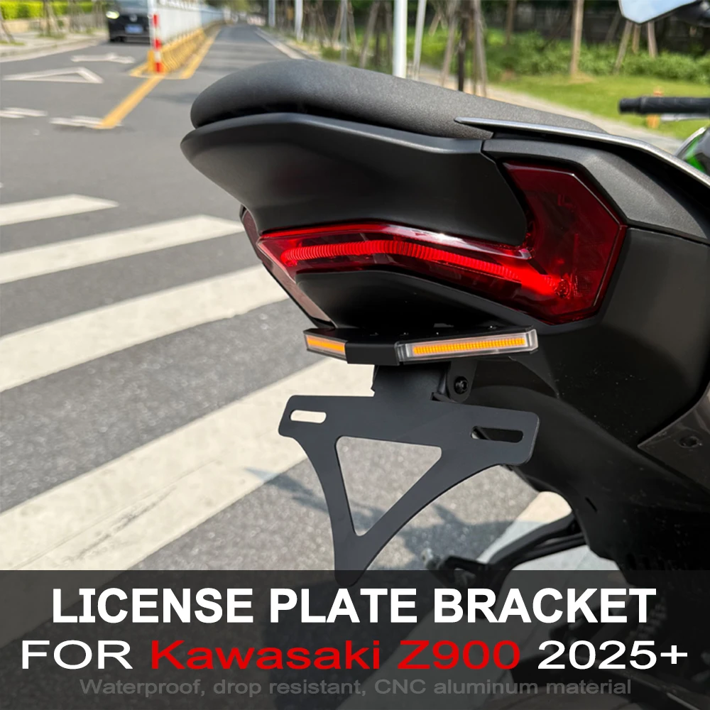 

For Kawasaki Z900 2025 Z 900 Motorcycle Rear Tail Tidy LED Fender Eliminator Kit License Plate Bracket Light Turn Signal