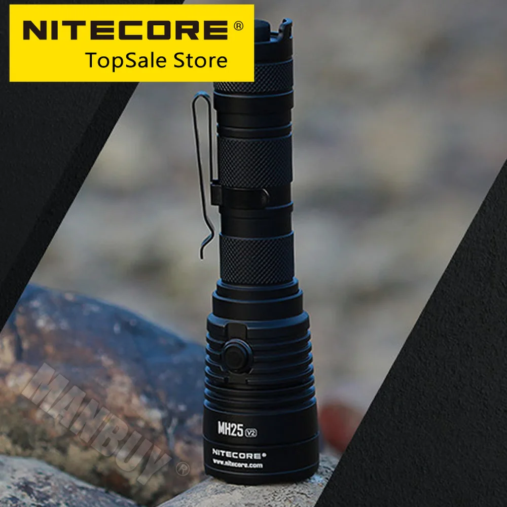 Wholesale NITECORE MH25 V2 1300 Lumen LED USB-C Rechargeable Outdoor Flashlight +21700 Battery+RSW3 Remote Switch+ GM02MH Mount