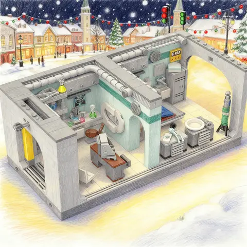 929pcs MOC City Fallout 4 - Vault 81 Medical Bay Model Building Blocks Christmas Gifts Toys Brick Collection Idea Education