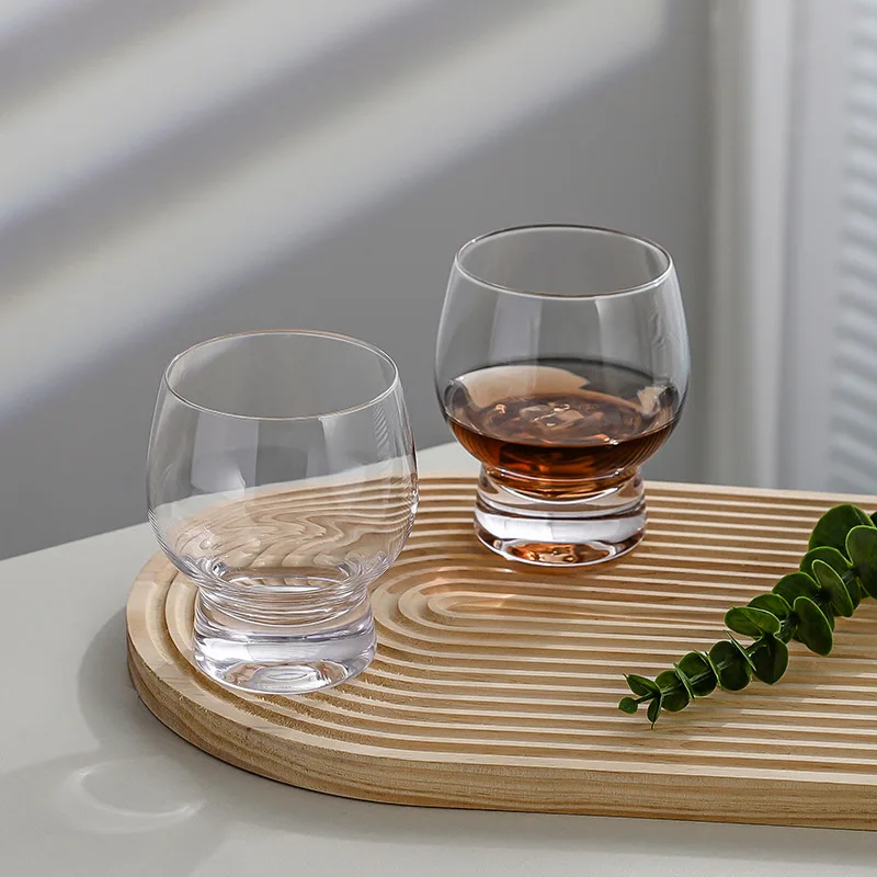 Unique Design Bulge Glass Whiskey Cup Luxury High End Glassware for Americano Cold Drinks