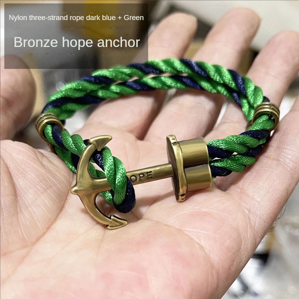 New Colorful Ropes Anchor Bracelet Anchor Chain Navy Style Ornament Nautical Hook Sailor Bracelet Charm Bracelets for Couple